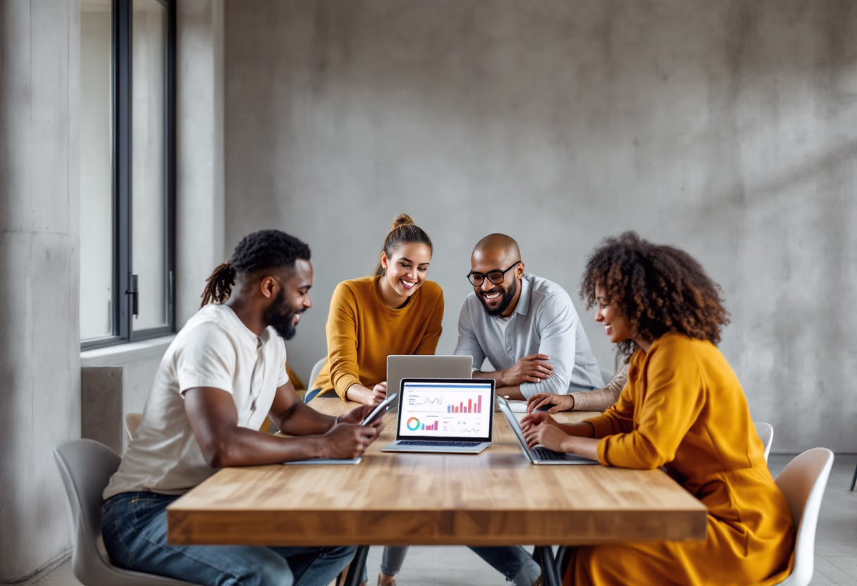 image of individuals analyzing data