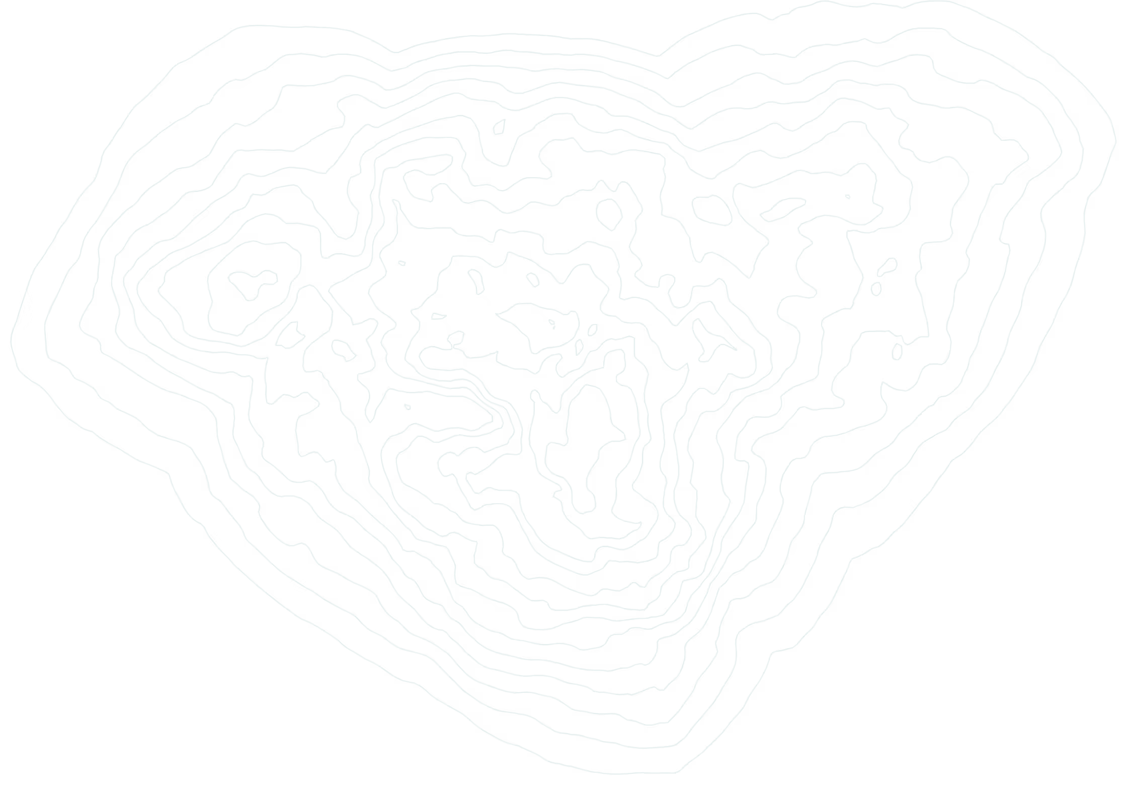 Topographic map with various contour lines indicating different elevations and terrain shapes.