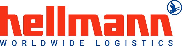 Hellmann Worldwide Logistics logo with red text and a blue globe symbol.