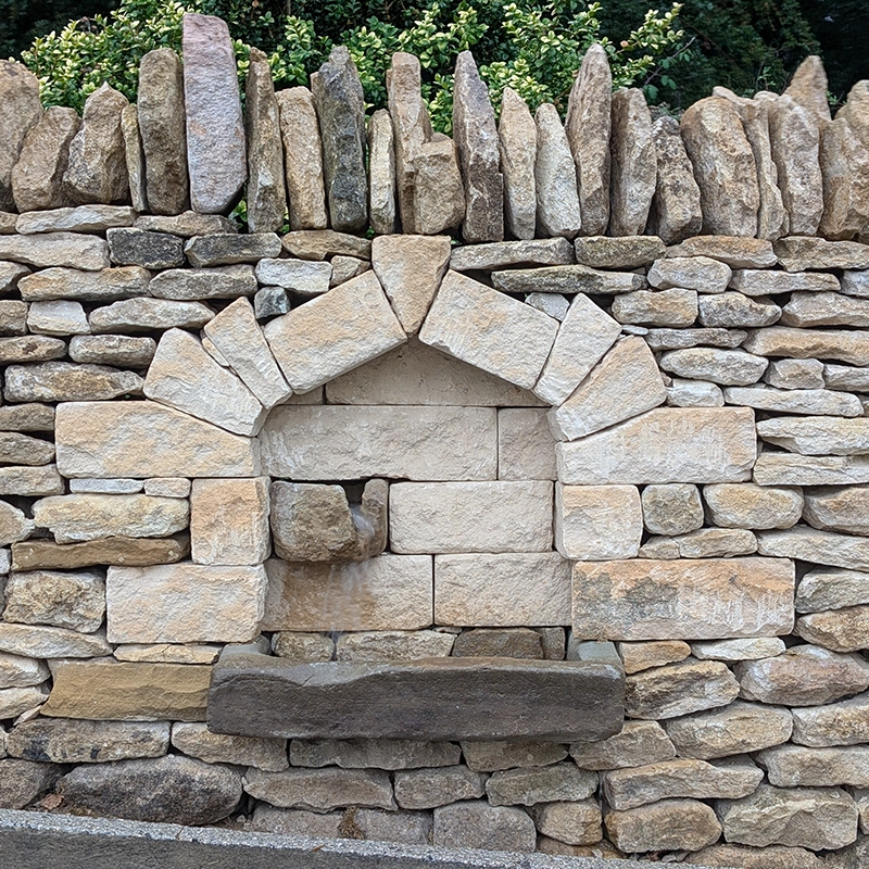 Reclaimed dry stone walling stone, trough and water feature supplied to a customer in Lincolnshire