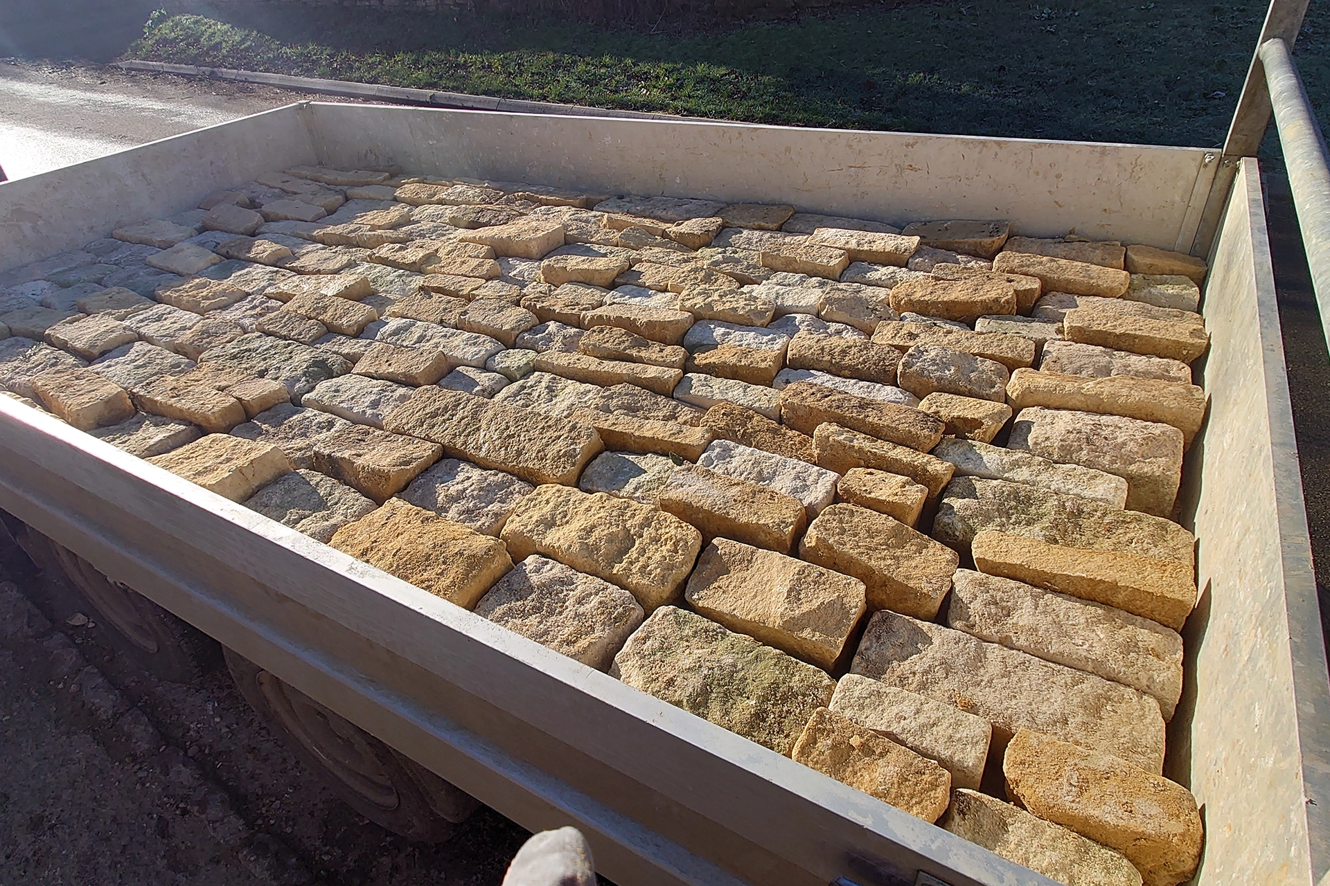 Stone loaded onto trailer ready for delivery