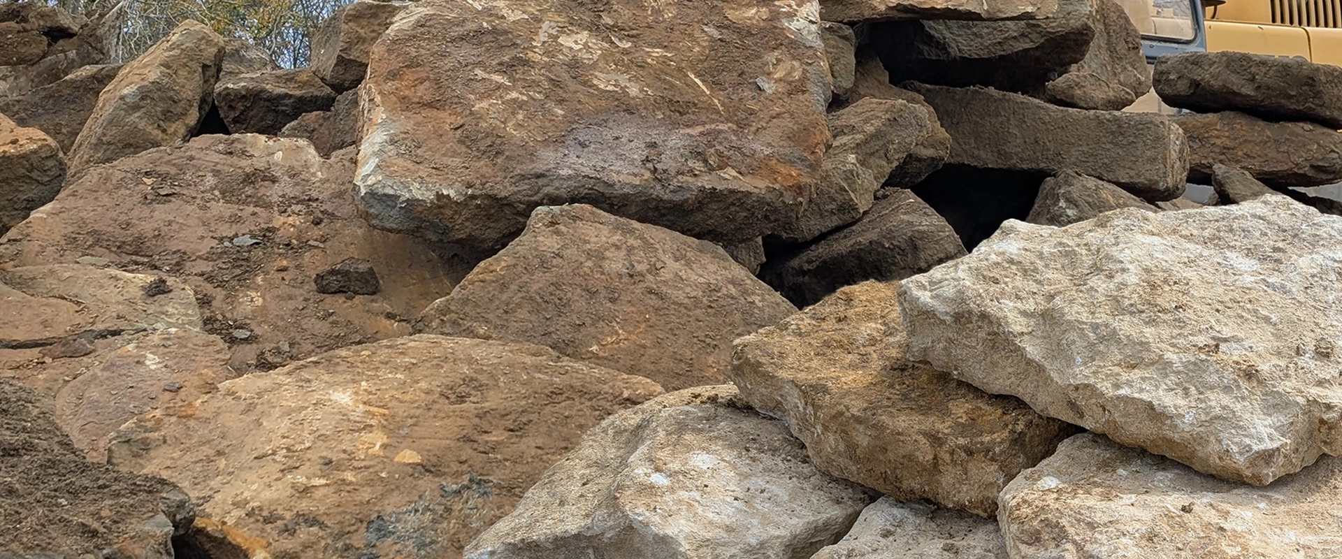 Limestone and Ironstone Rockery stone suitable for landscaping projects