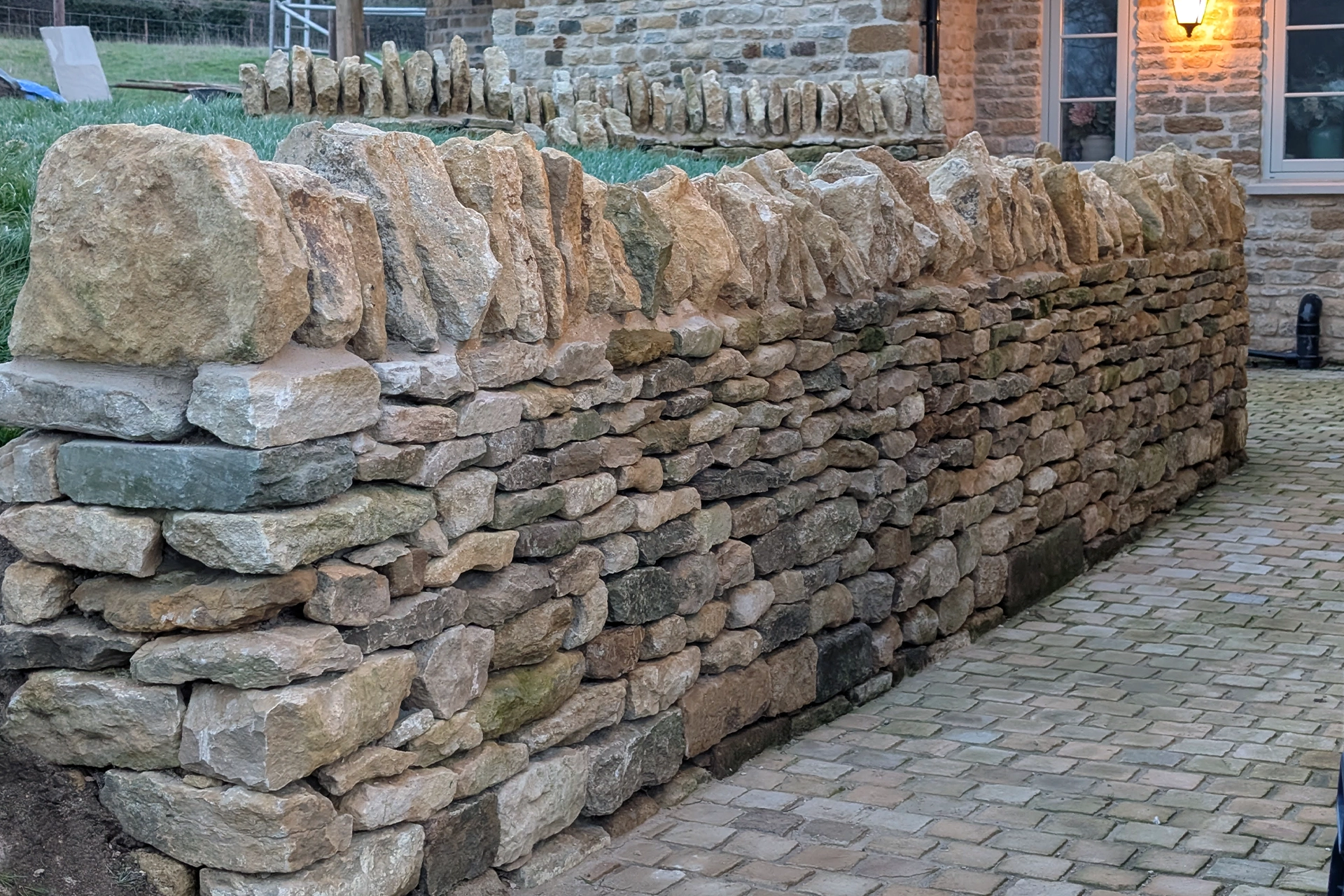 Walling stone used in a dry stone wall constructed in Seaton, Rutland
