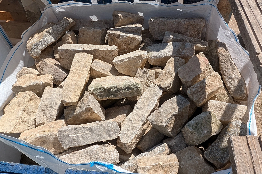 Blisworth Cropped reclaimed stone, sized and ready for laying by the stonemasons