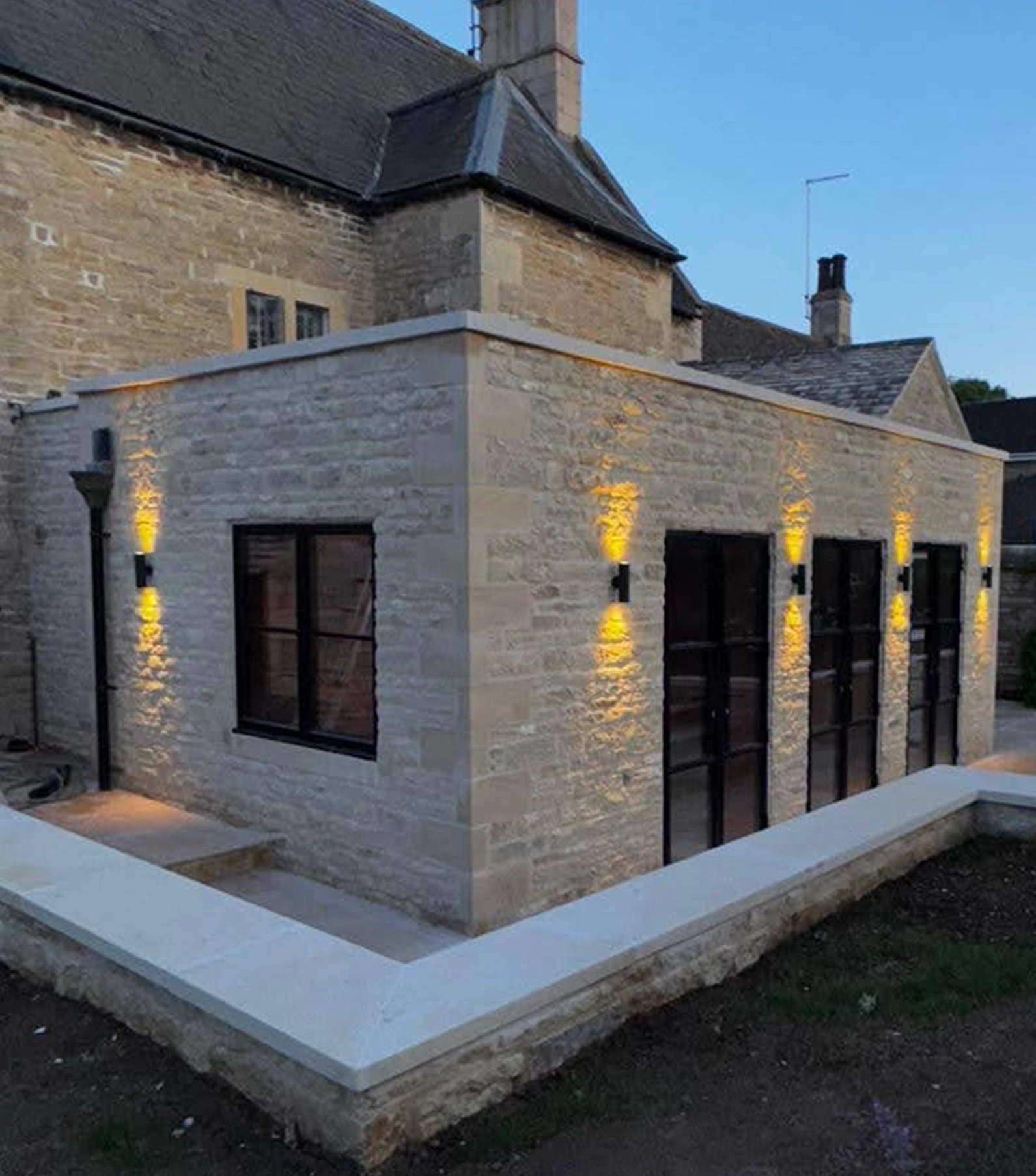 Reclaimed and cropped Stamford Stone supplied for an extension in Ketton, Lincolnshire