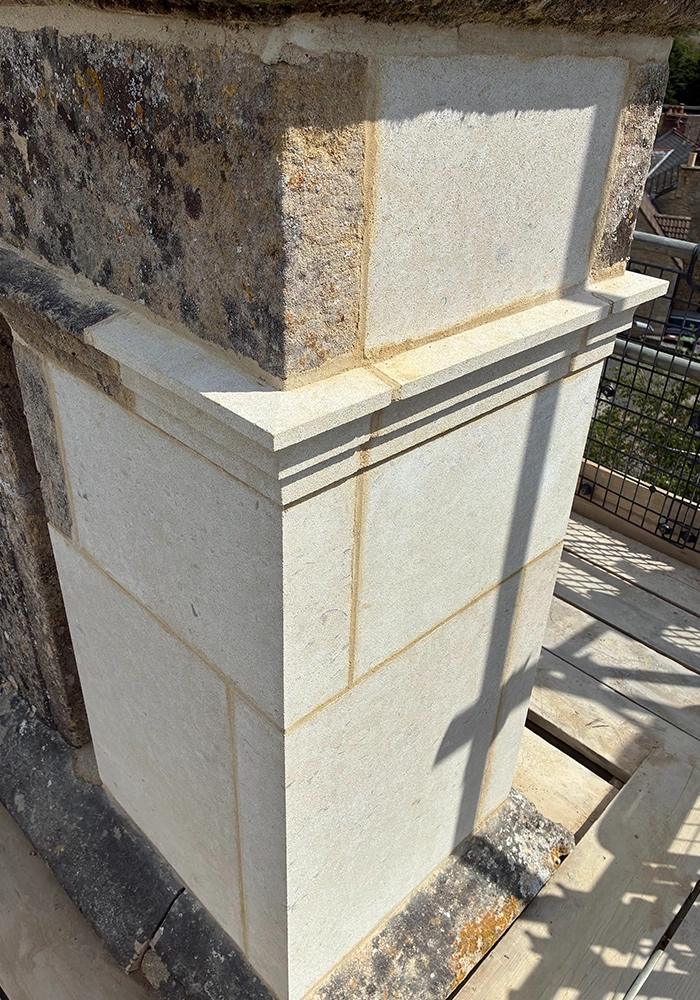Our newly carved chimney mouldings were a perfect replica of the existing on this Chimney in Northamptonshire