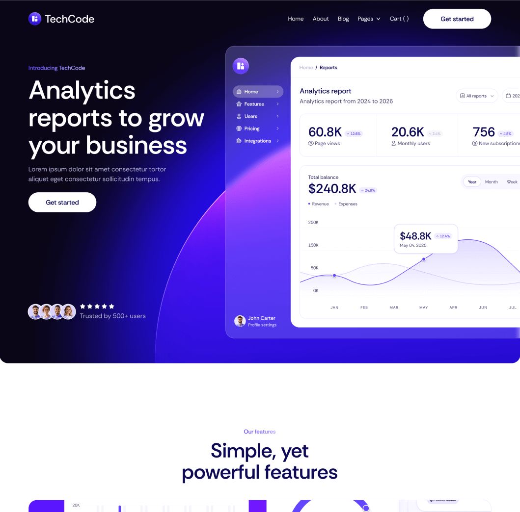 TechCode - Home V1 Main Page - Saasfy SaaS Webflow Template | Brix Template