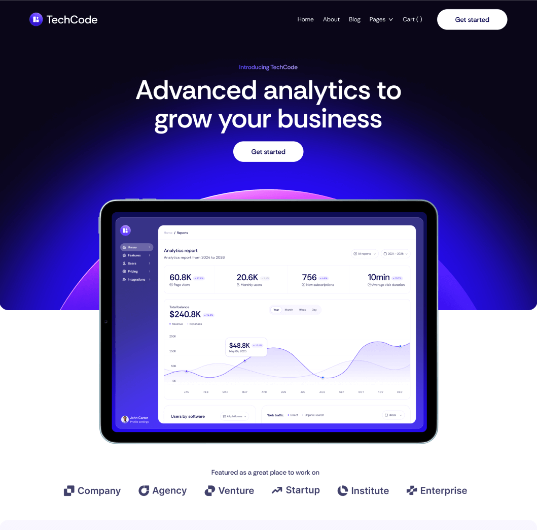 TechCode - Home V2 Main Page - Saasfy SaaS Webflow Template | Brix Template