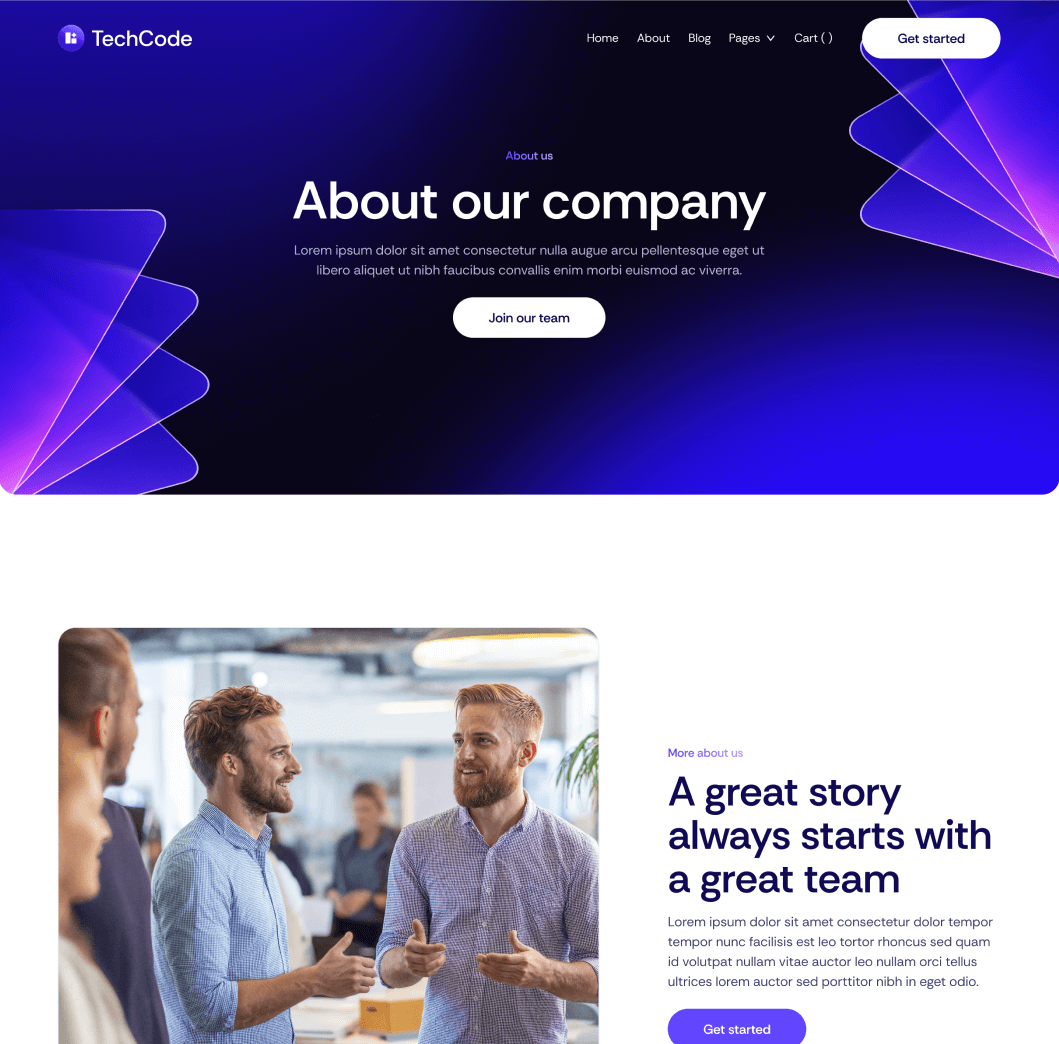 TechCode - About Main Page - Saasfy SaaS Webflow Template | Brix Template