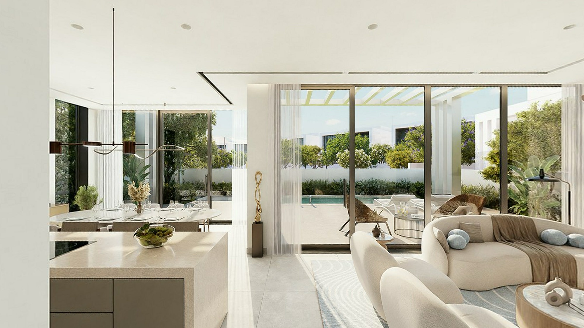 Living space opening to the garden