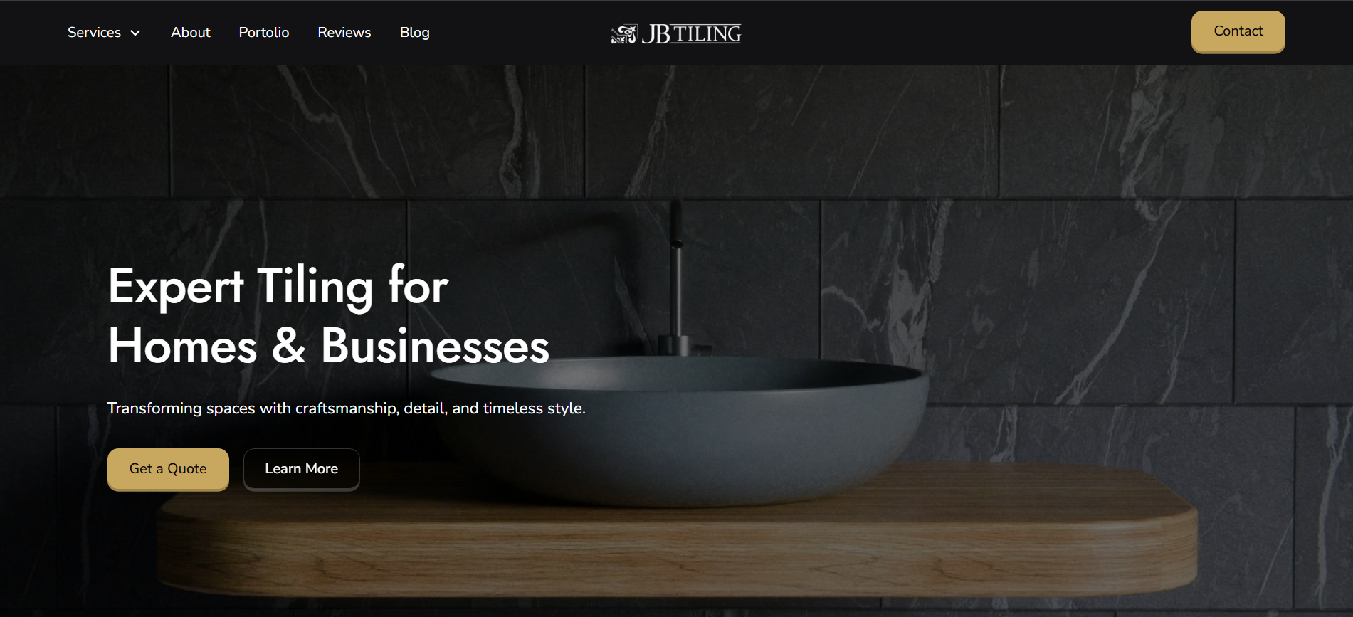 a hero section of a website for a painter and decorator