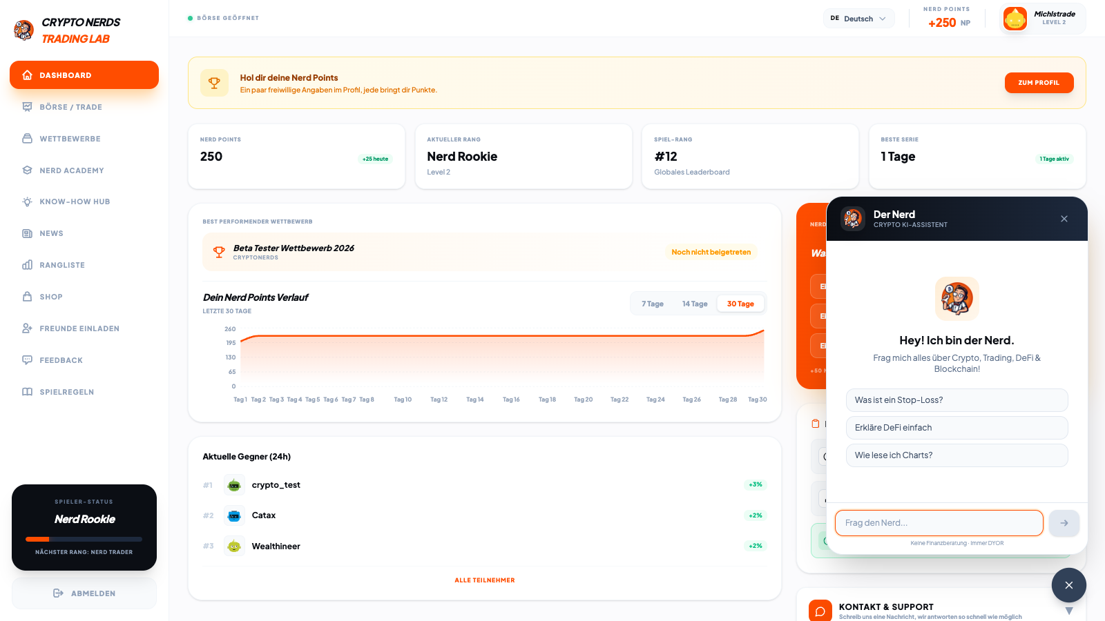 KI-Nerd – der KI-Assistent im Trading Lab beantwortet Krypto-Fragen