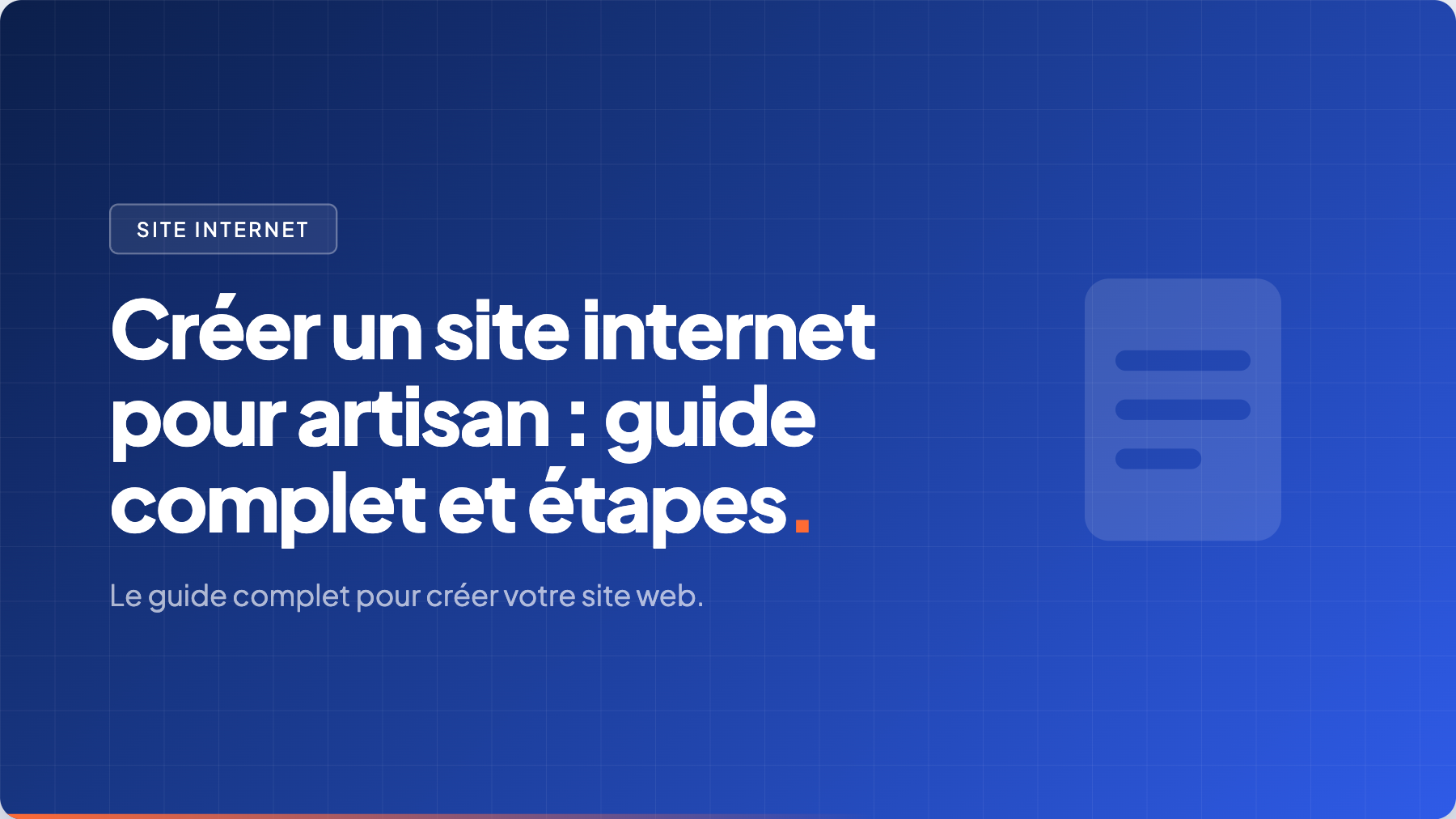 guide complet création site web artisan