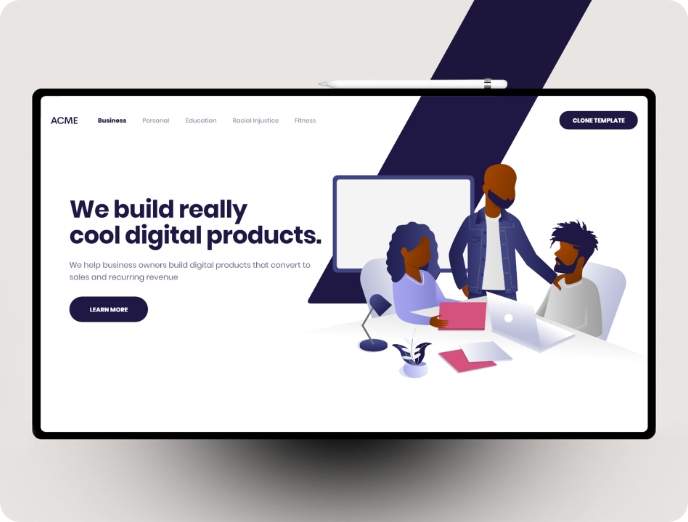 Website design case study mockup of the Black Illustrations website