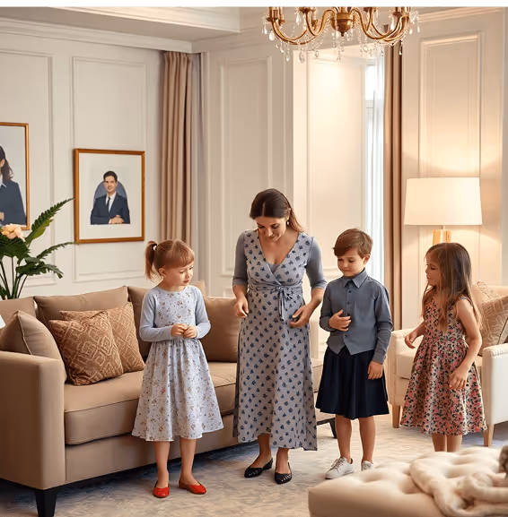 mother with her children