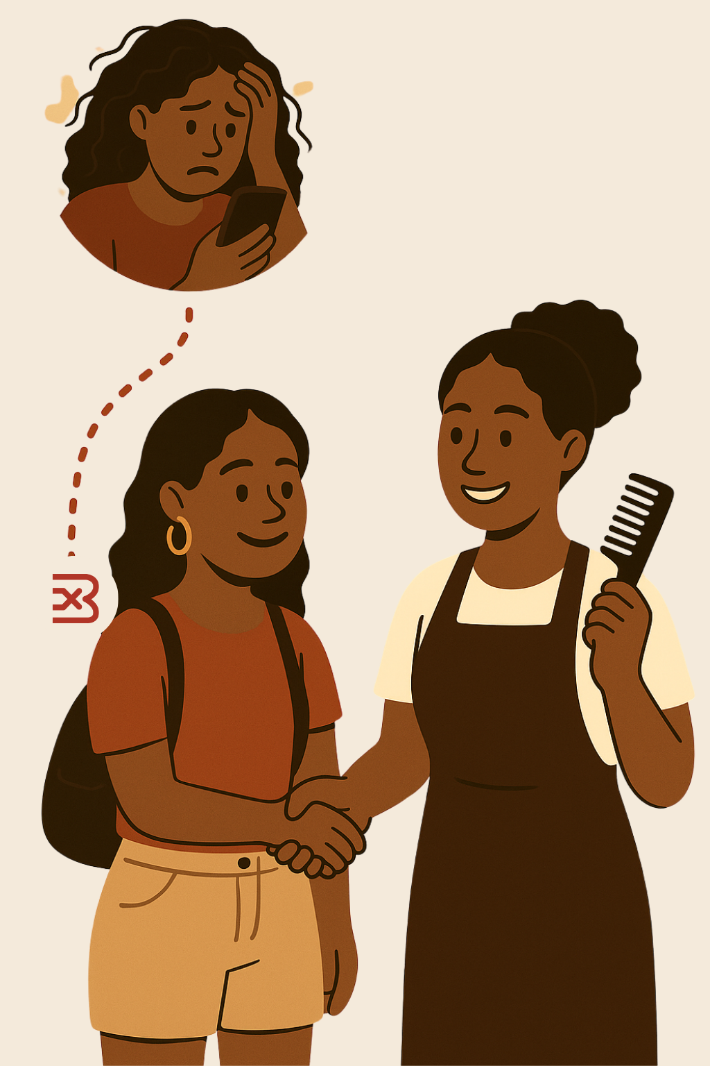 Bizella beautician helps a distress customer