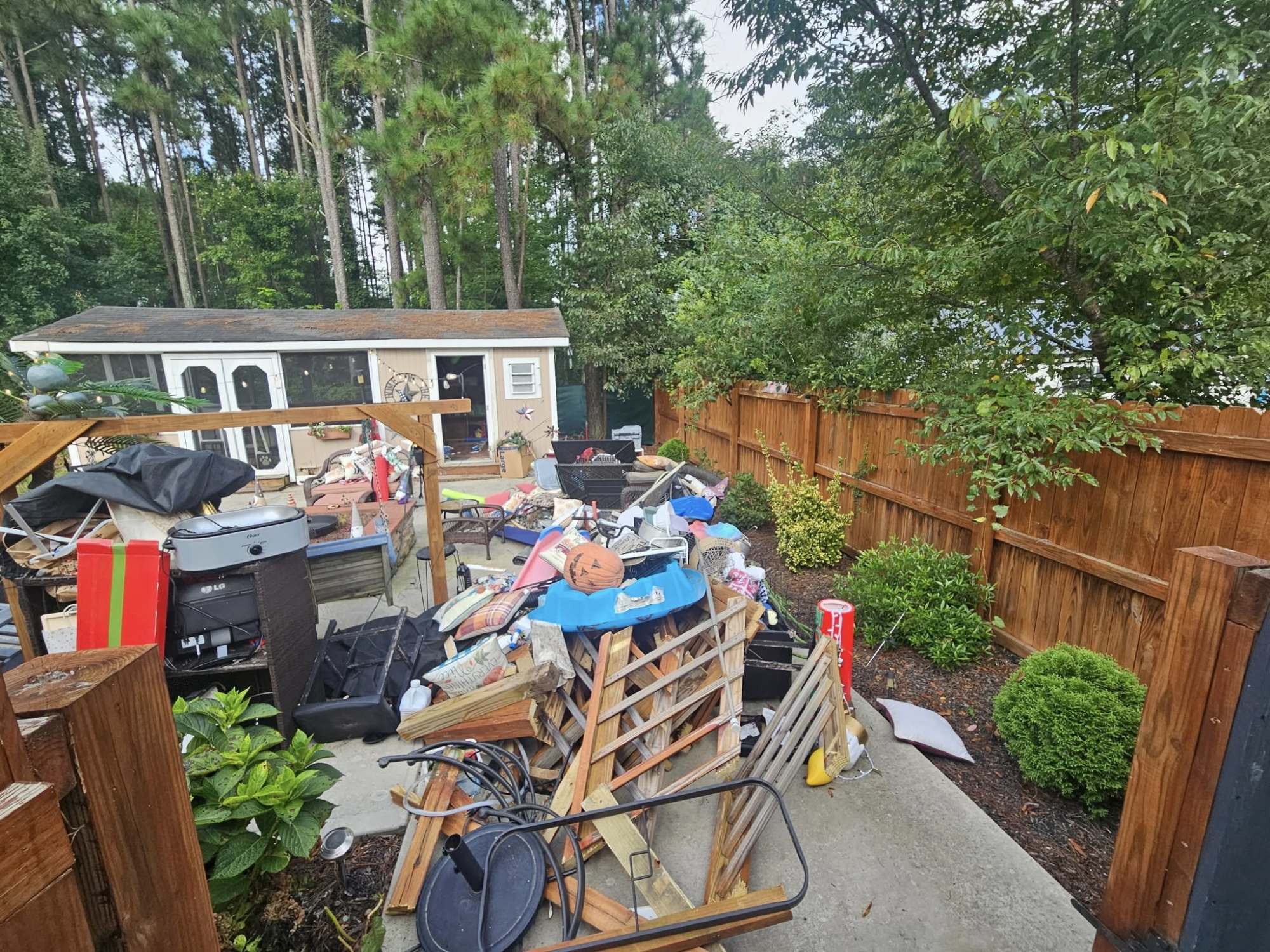A before picture of a project. outside. 