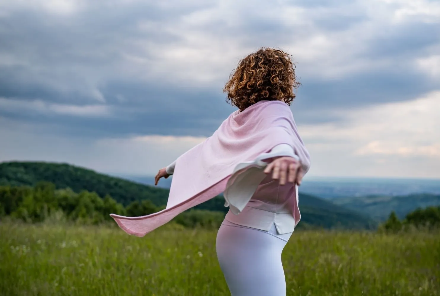 middle-aged woman in meadow