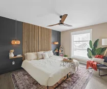 Tranquility master bedroom with king bed and ensuite bath