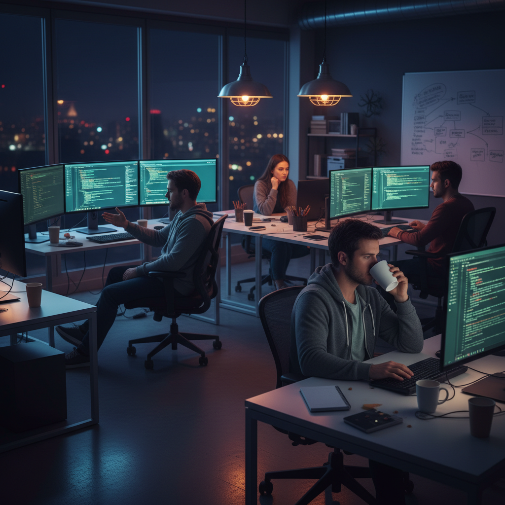 image of behind-the-scenes creation (for a game development company)