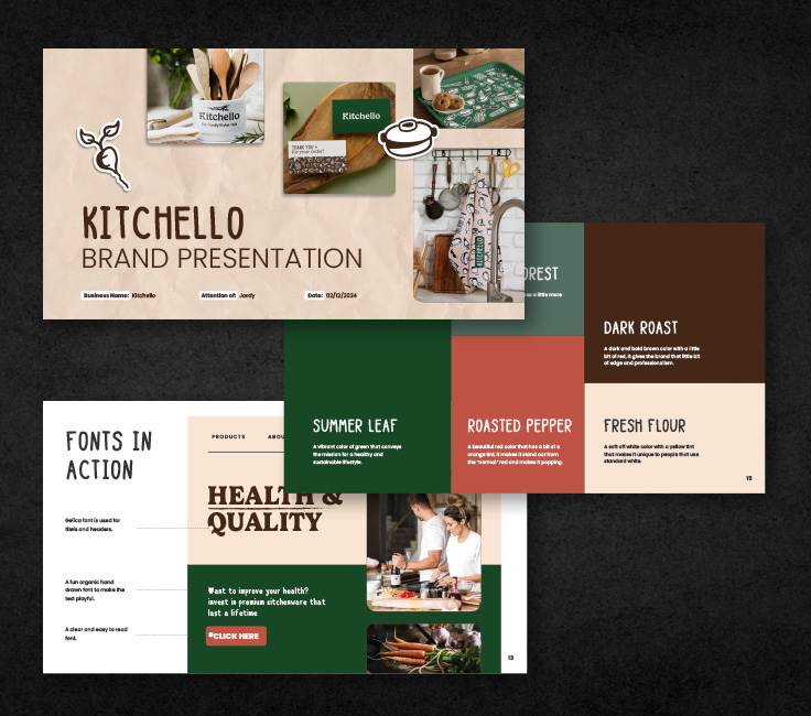 Kitchello brand identity design encase agency