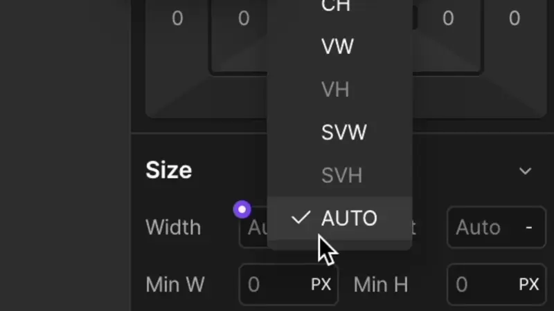 This feature dims the units inside width and heights, to help with less confusion. So H's are dimmed in width settings, and W's dimmed in height settings. You'll easily notice then when you start designing.