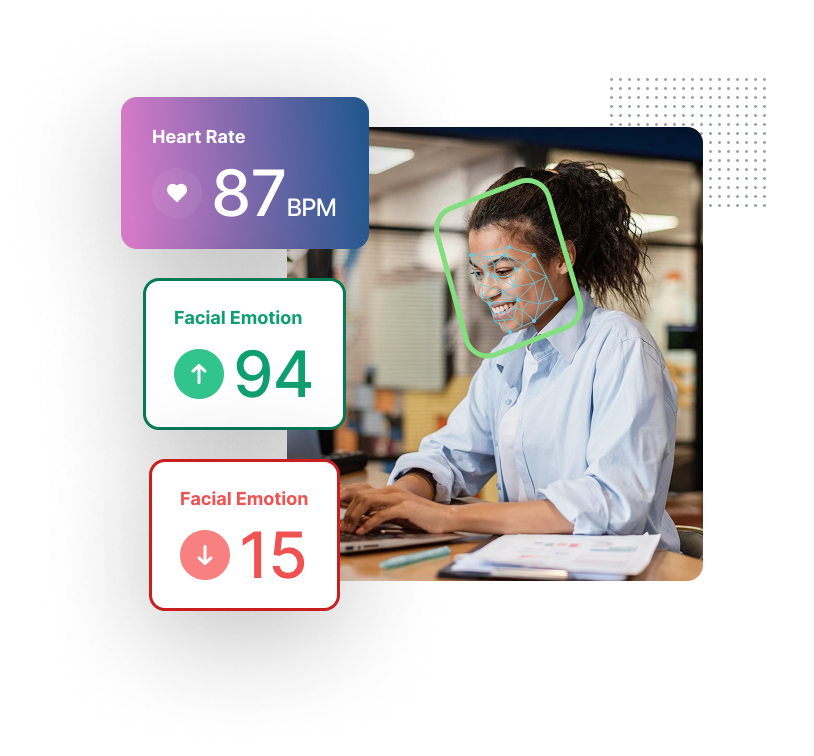 A graphic showing the Moveris Live data being measured using a webcam.