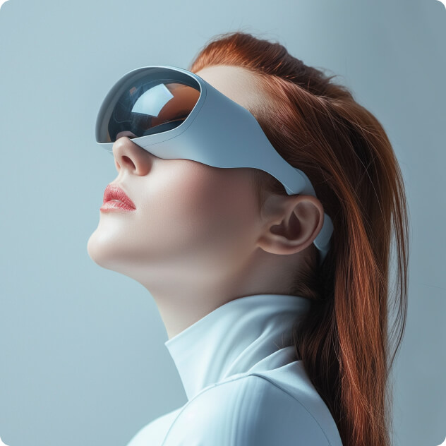 A woman with a futuristic glasses