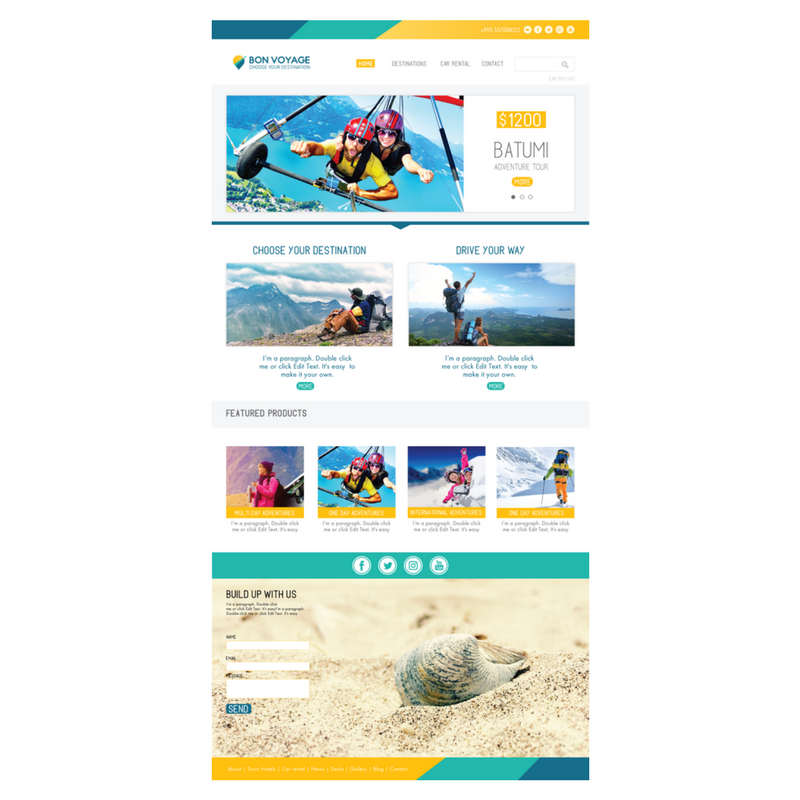Website Mockup – Bon Voyage