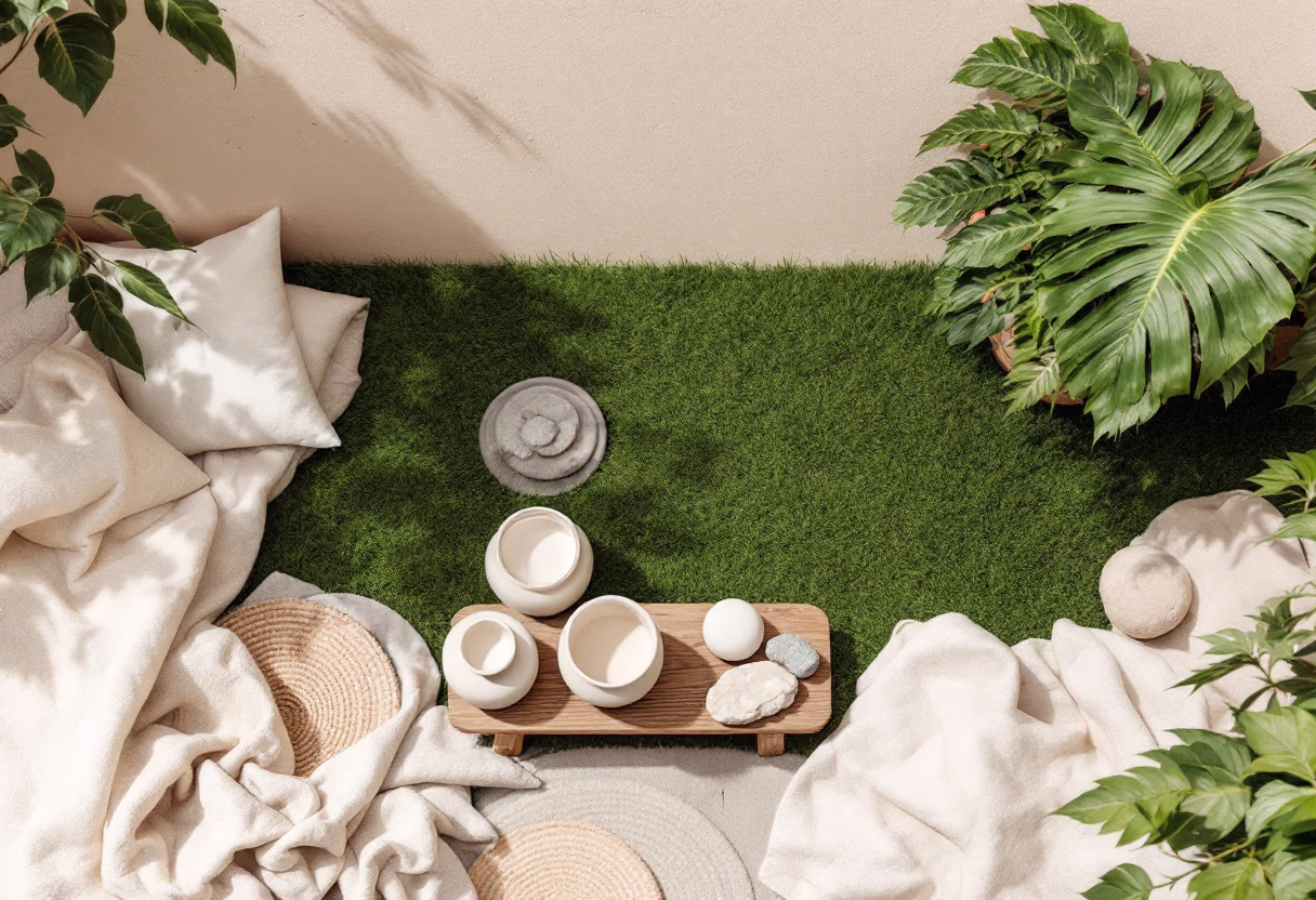image of a lush green lawn (for a landscaping service)