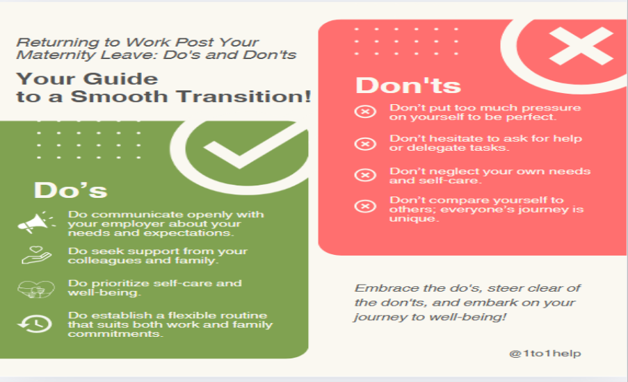 dos donts 1to1help maternity leave