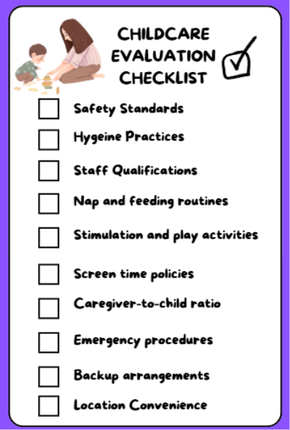 childcare evaluation checklist