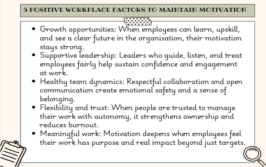 positive workplace factors