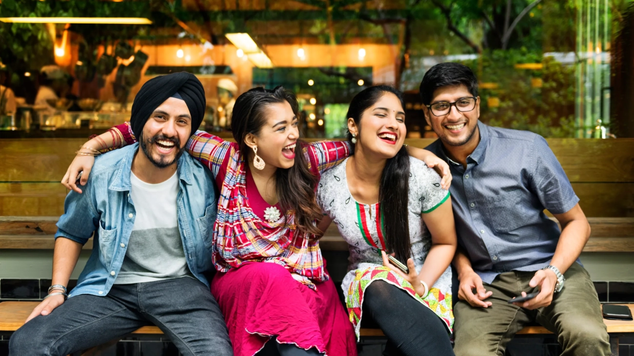 Friends Sitting Chilling Cheerful Concept
