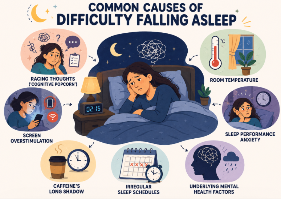 causes of difficulty in falling asleep