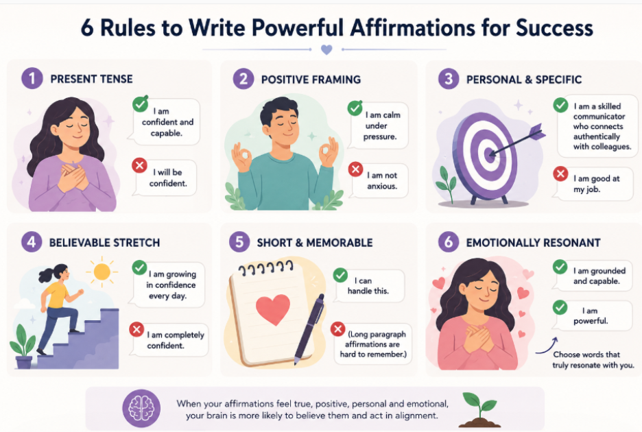 6 rules to write powerful affirmations for success