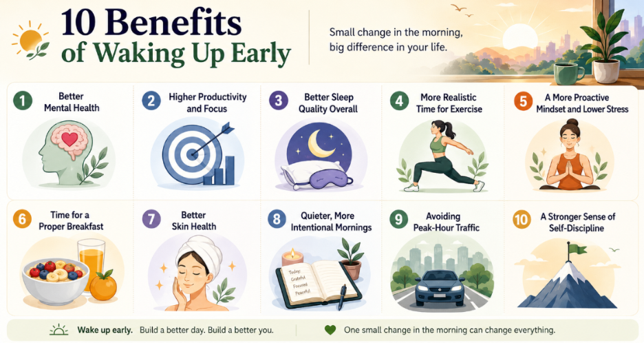 10 benefits of waking up early 1to1help