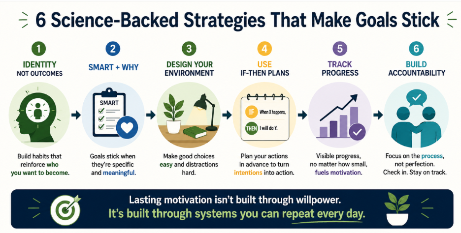 6 science backed strategies to stick to goals