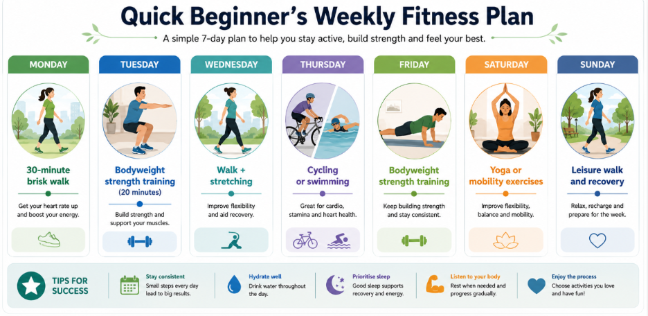 beginner weekly fitness plan