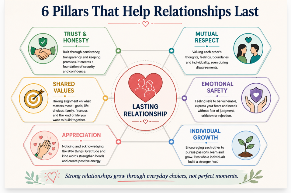 6 pillars that help relationships last