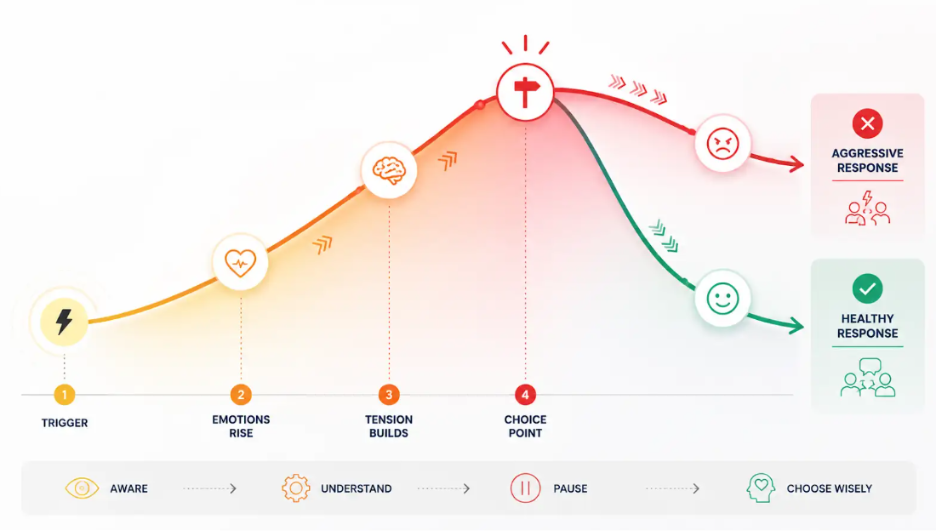 aggressive vs healthy response