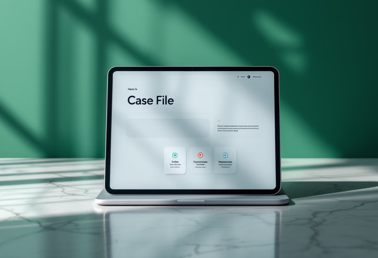 [digital project] image of case file on a tablet (for a legal tech)