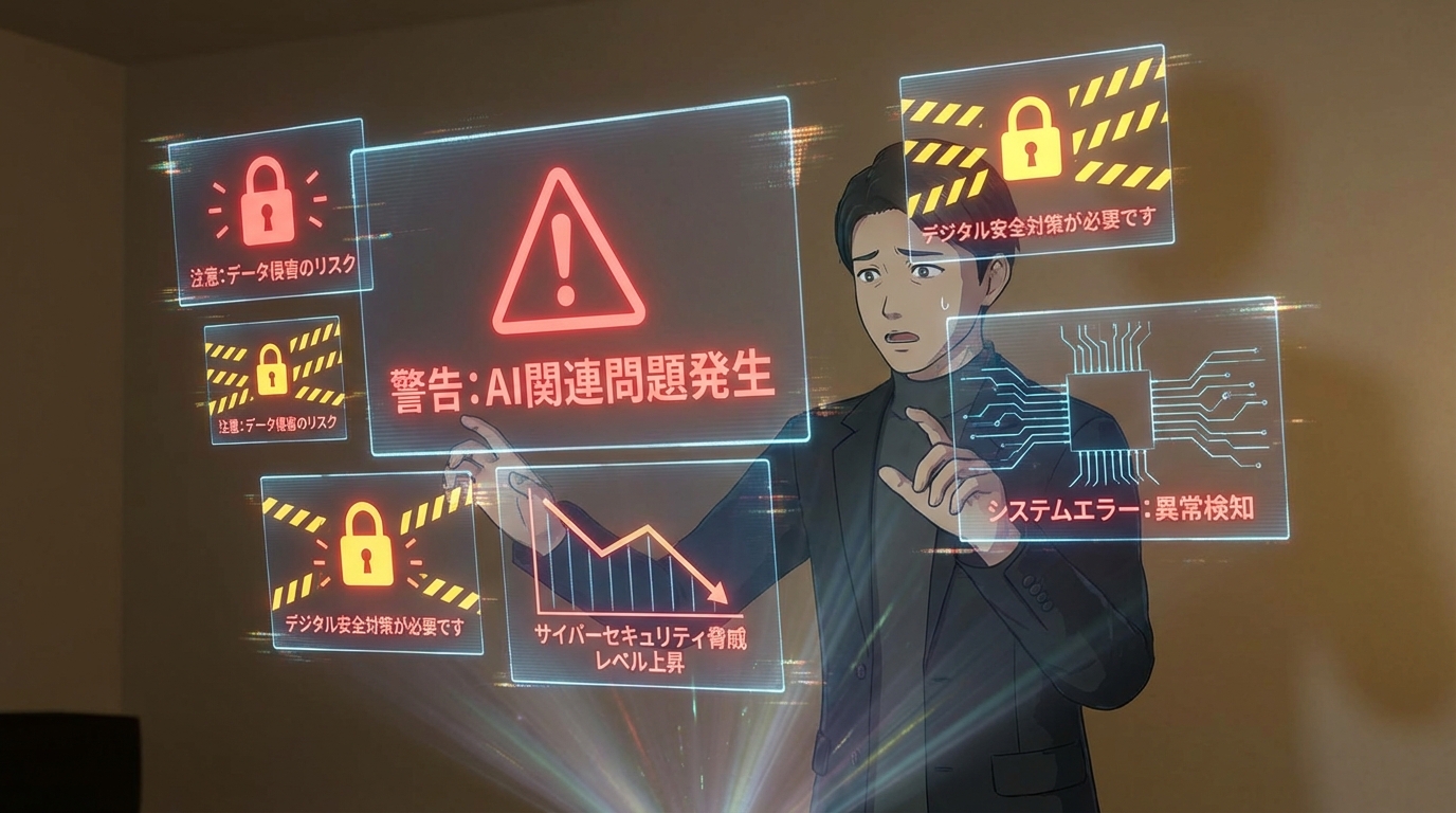 AI利用リスクの警告シーン