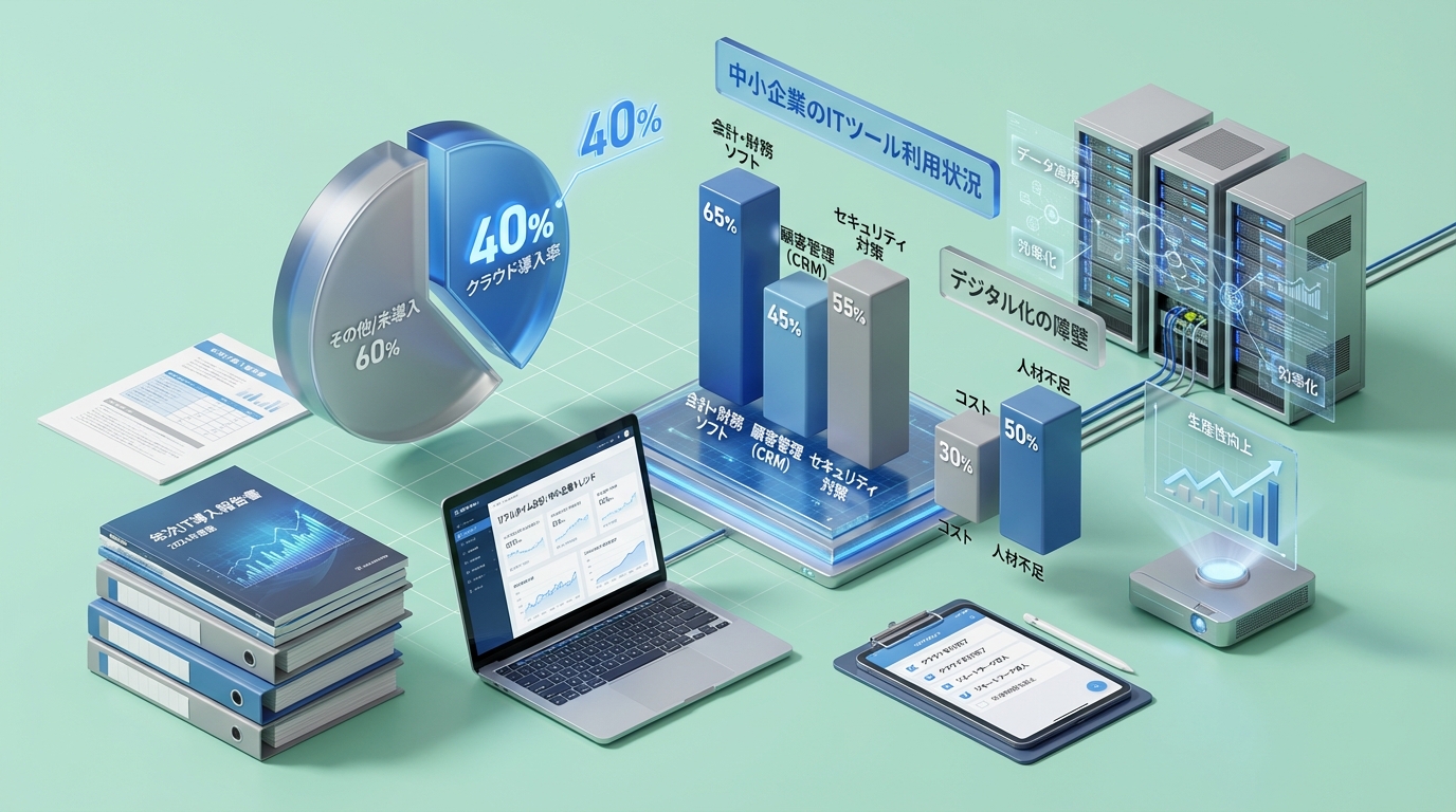 中小企業のIT化現状を示すデータとグラフ