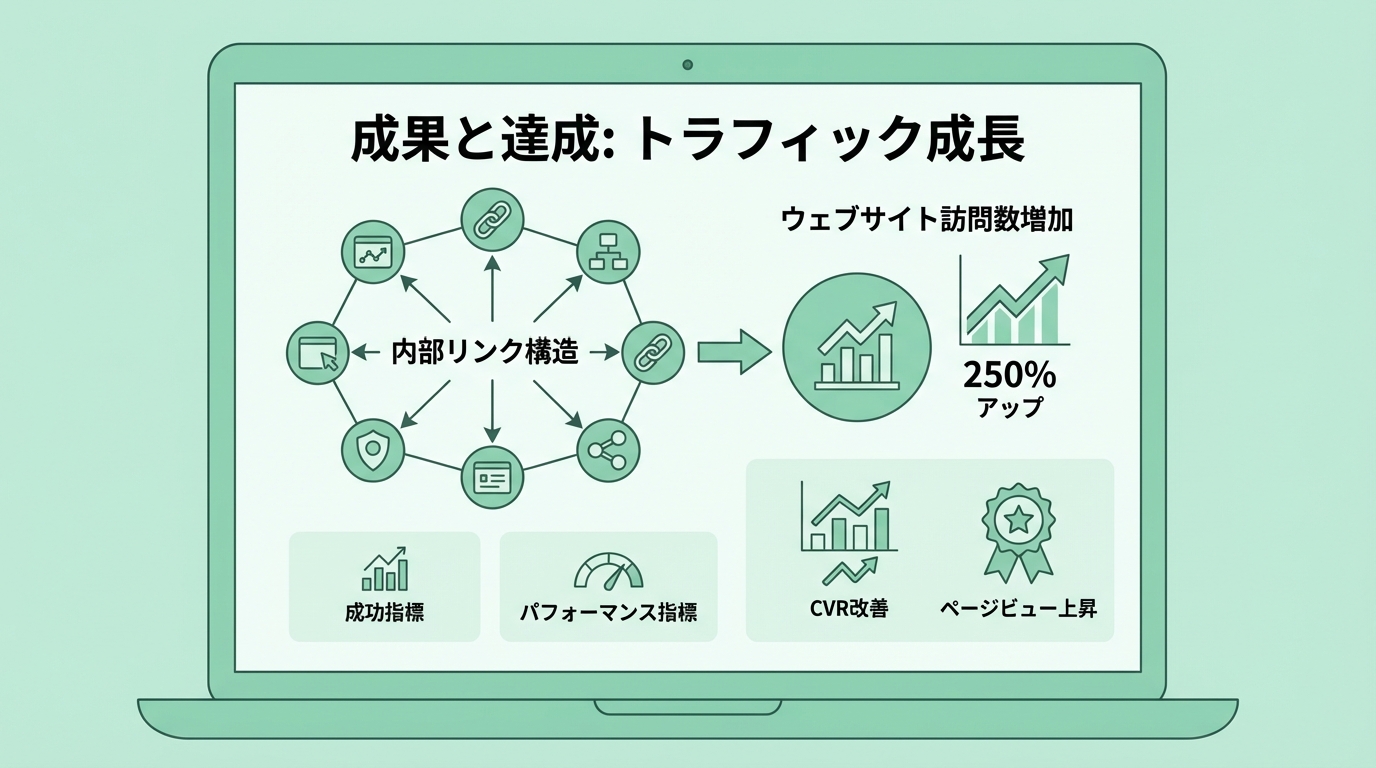 内部リンク戦略による成果を表現するイラスト