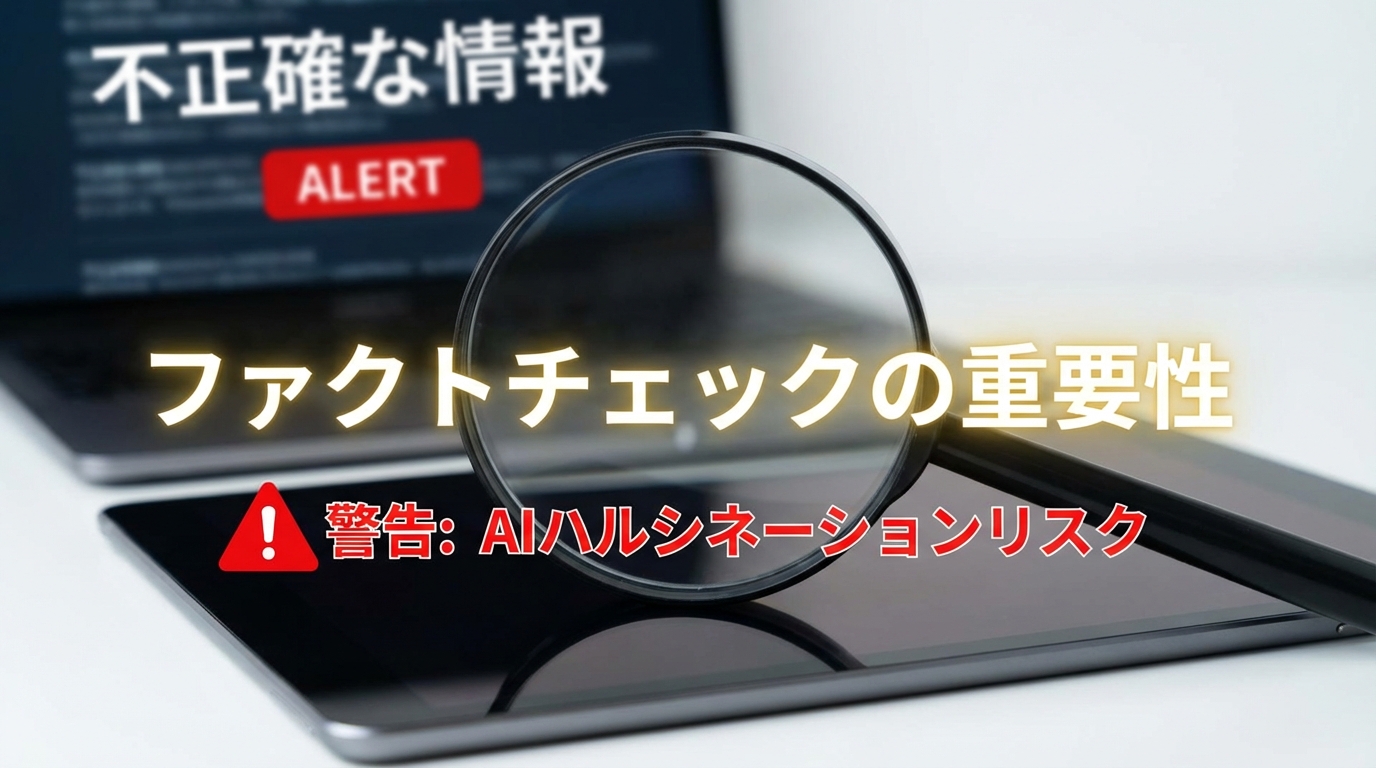 AIコンテンツのリスクを警告するクローズアップショット