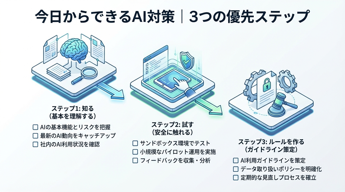 AI対策の3ステップチェックリスト