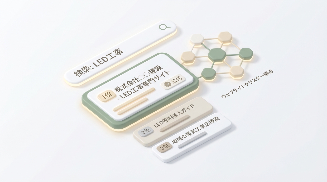 LED工事特化サイトの検索上位表示を検索画面で表現