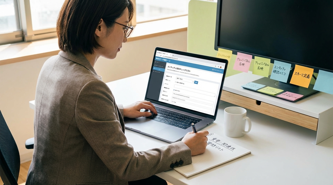 エンティティSEOの疑問に答える作業シーン