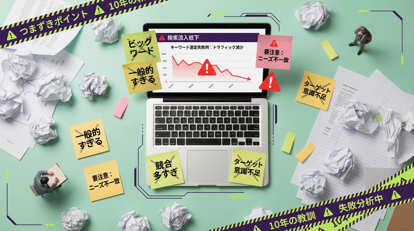 キーワード選定の失敗を警告する俯瞰視点のワークスペース